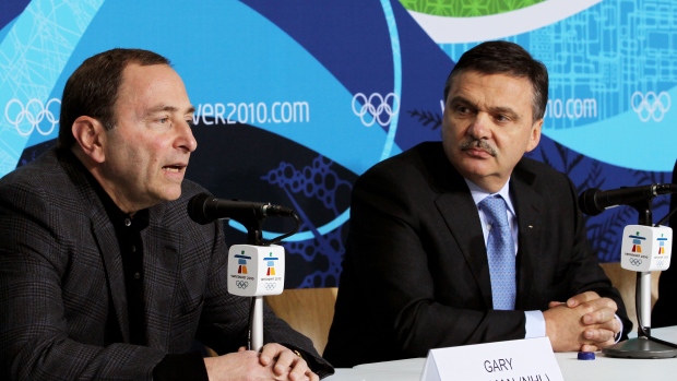 Gary Bettman and Rene Fasel