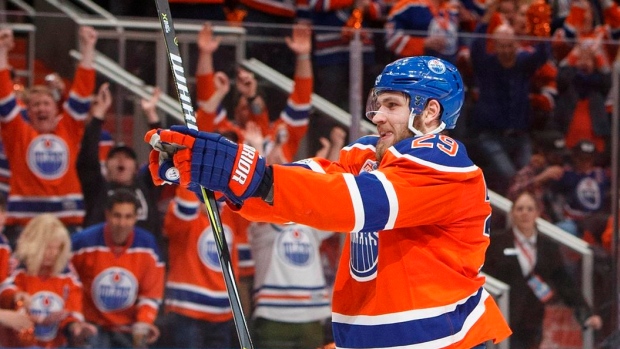 Leon Draisaitl celebrates