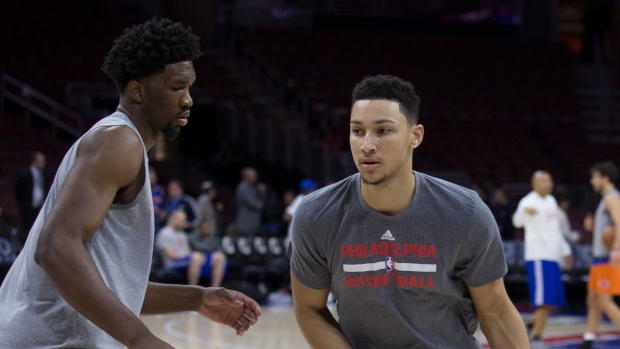 Ben Simmons and Joel Embiid, Mitchell Leff/Getty Images Ben Simmons and Joel Embiid