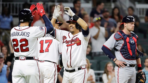 Nick Markakis and Kurt Suzuki