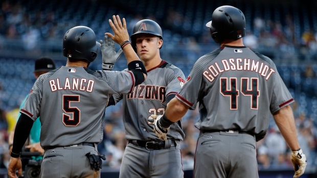 Arizona Diamondbacks celebrate, The Canadian Press Arizona Diamondbacks celebrate