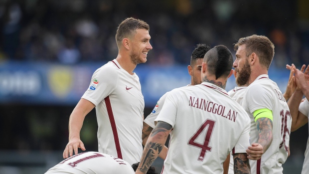 Roma celebrates, Luciano Rossi/AS Roma/Getty Images Roma celebrates