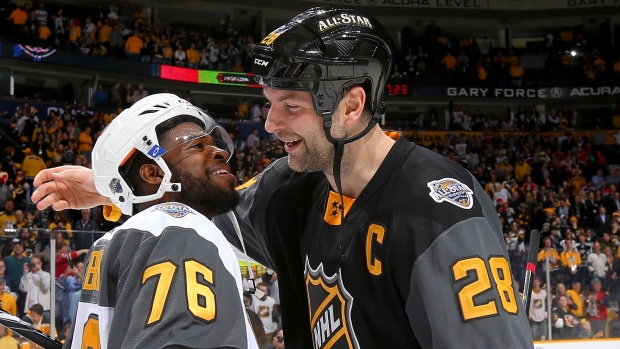 P.K. Subban and John Scott, Bruce Bennett/Getty Images P.K. Subban and John Scott