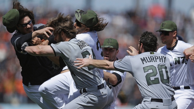 Washington Nationals and San Francisco Giants Brawl, The Canadian Press Washington Nationals and San Francisco Giants Brawl