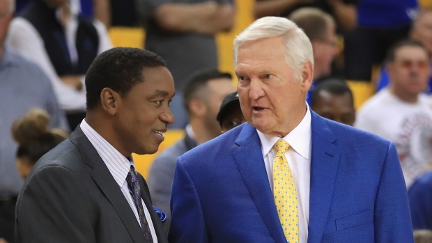 Isiah Thomas and Jerry West, Ezra Shaw/Getty Images Isiah Thomas and Jerry West