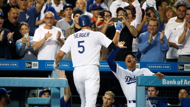 Corey Seager and his Los Angeles Dodgers celebrate