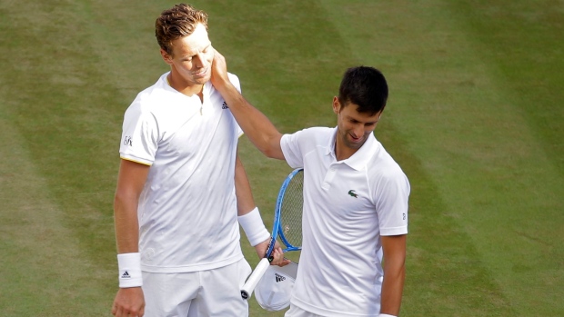 Novak Djokovic and Tomas Berdych, The Canadian Press Novak Djokovic and Tomas Berdych