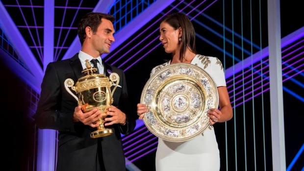 Federer and Muguruza, The Canadian Press Federer and Muguruza