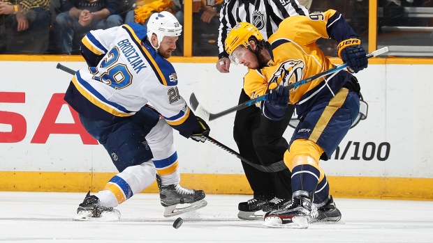 Kyle Brodziak and Ryan Johansen, John Russell/National Hockey League/Getty Images Kyle Brodziak and Ryan Johansen
