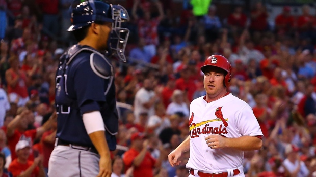 Jedd Gyorko scores , Dilip Vishwanat/Getty Images Jedd Gyorko scores