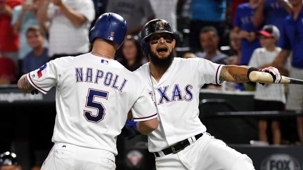 Mike Napoli Rougned Odor, The Canadian Press Mike Napoli Rougned Odor