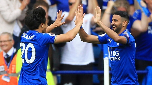 Shinji Okazaki and Riyad Mahrez, The Canadian Press Shinji Okazaki and Riyad Mahrez
