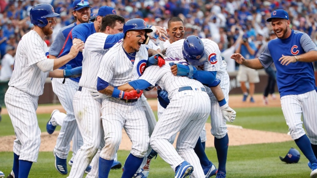 Chicago Cubs celebrate, The Canadian Press Chicago Cubs celebrate
