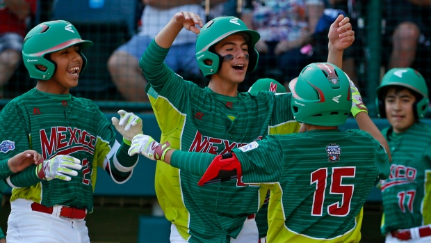 Mexico little leaguers celebrate, The Canadian Press Mexico little leaguers celebrate