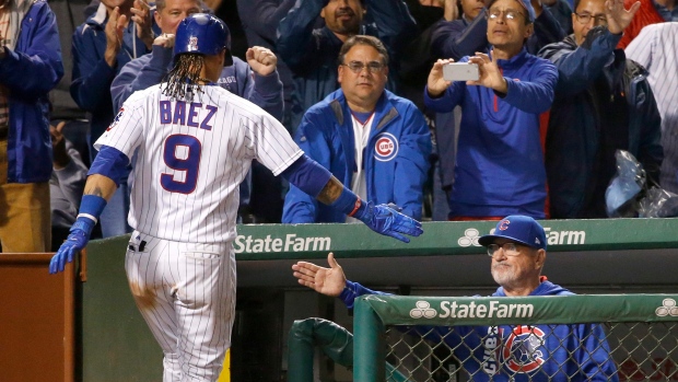 Javy Baez and Joe Maddon