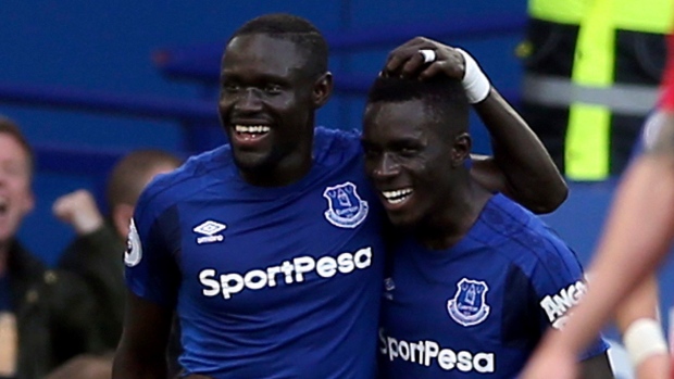 Oumar Niasse and Idrissa Gueye celebrate, The Canadian Press Oumar Niasse and Idrissa Gueye celebrate