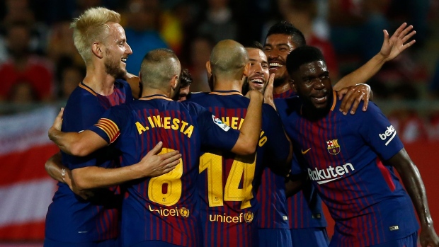 FC Barcelona celebrates, The Canadian Press FC Barcelona celebrates