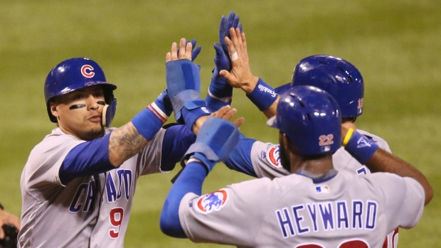 Javier Baez and Chicago Cubs Celebrate