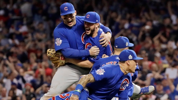 Chicago Cubs celebrate, The Canadian Press Chicago Cubs celebrate