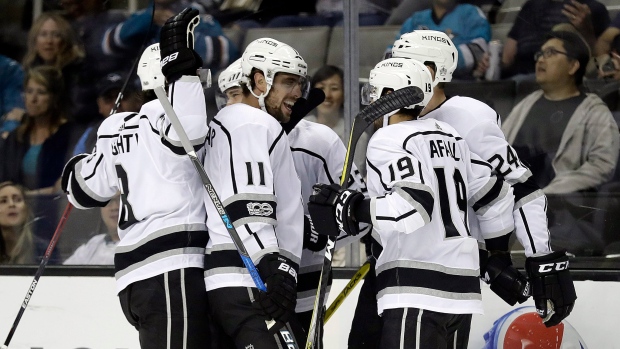 Los Angeles Kings celebrate goal, The Canadian Press Los Angeles Kings celebrate goal