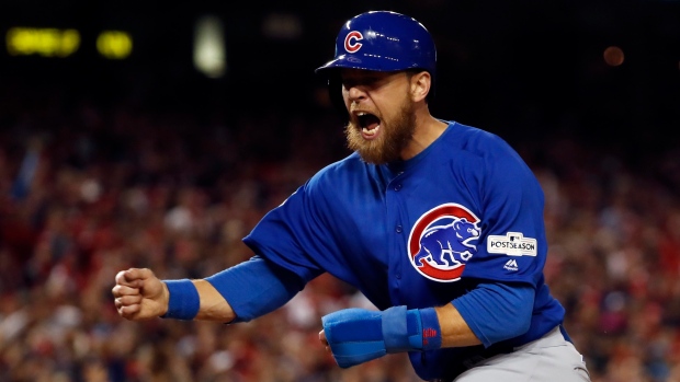 Ben Zobrist celebrates, The Canadian Press Ben Zobrist celebrates