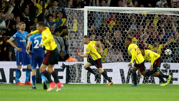 Tom Cleverley, Watford celebrate, The Canadian Press Tom Cleverley, Watford celebrate