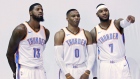 Paul George, Russell Westbrook and Carmelo Anthony