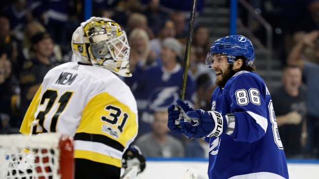 Nikita Kucherov celebrates, The Canadian Press Nikita Kucherov celebrates