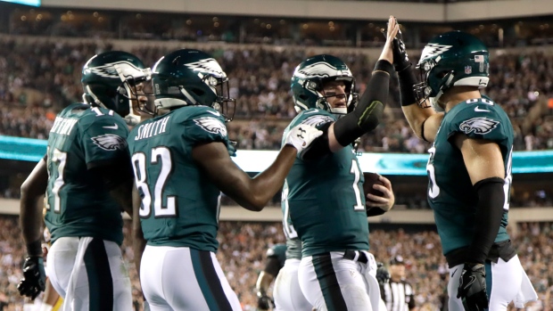 Carson Wentz and Eagles Celebrate, The Canadian Press Carson Wentz and Eagles Celebrate