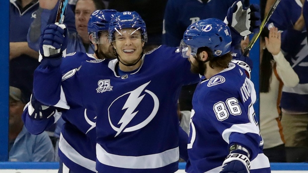 Nikita Kucherov celebrates goal, The Canadian Press Nikita Kucherov celebrates goal