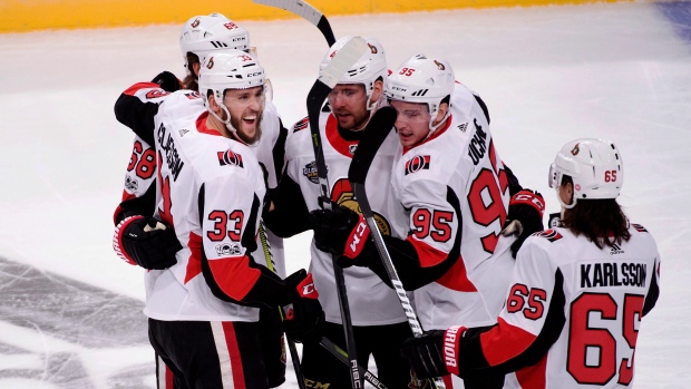 Ottawa Senators celebrate goal