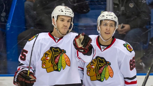 Andrew Shaw and Teuvo Teravainen