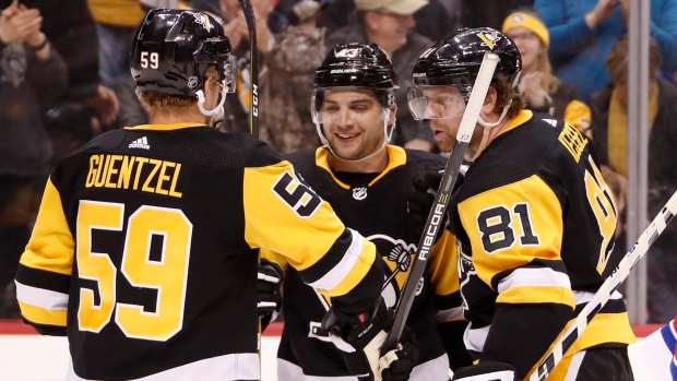 Phil Kessel, Conor Sheary and Jake Guentzel 