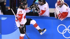 Marie-Philip Poulin celebrates