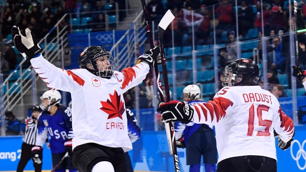 Marie-Philip Poulin Celebrates