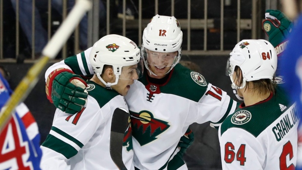 Minnesota Wild celebrate goal