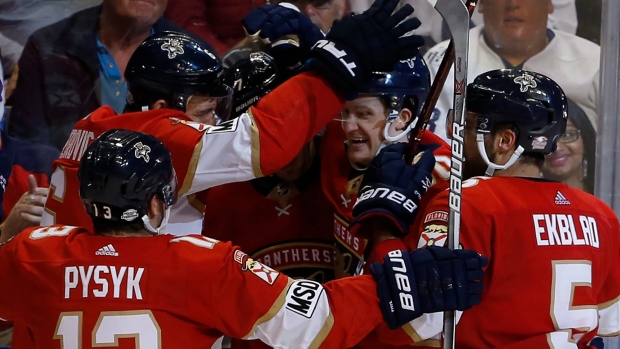 Florida Panthers celebrate , The Canadian Press Florida Panthers celebrate