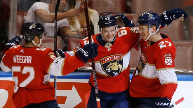 Florida Panthers celebrate goal