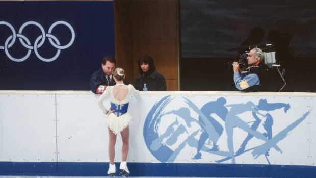 Richard Callaghan with Tara Lipinski at Nagano 1998