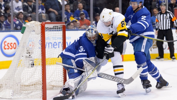 Brian Dumoulin called for goalie interference on Frederik Andersen, Getty Images Brian Dumoulin called for goalie interference on Frederik Andersen
