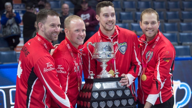 Brad Gushue, third Mark Nichols, second Brett Gallant and lead Geoff Walker