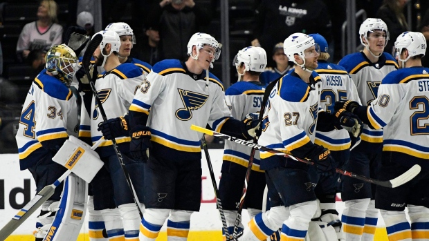 Blues celebrate, The Canadian Press Blues celebrate