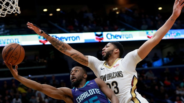 Anthony Davis blocks Kemba Walker, Getty Images Anthony Davis blocks Kemba Walker