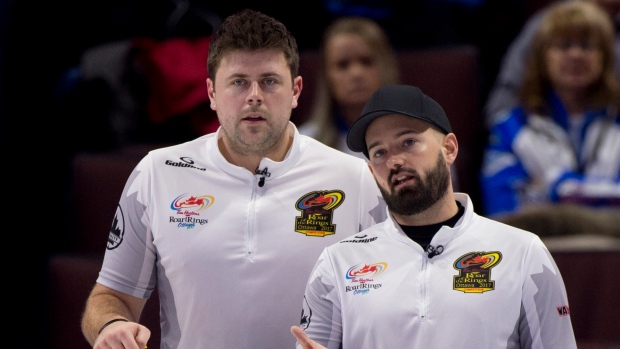 Reid Carruthers and Braeden Moskowy, Curling Canada/Michael Burns Reid Carruthers and Braeden Moskowy