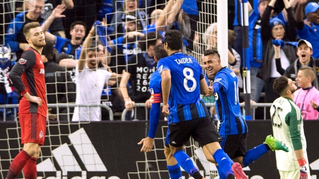 Jeisson Vargas, Impact celebrate, The Canadian Press Jeisson Vargas, Impact celebrate