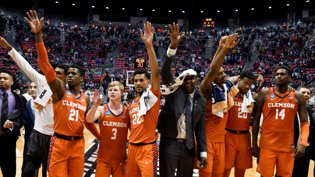 Clemson celebrates, The Canadian Press Clemson celebrates