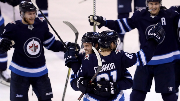 Kyle Connor and Jets Celebrate