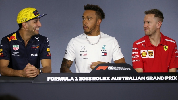 Daniel Ricciardo Lewis Hamilton Sebastian Vettel