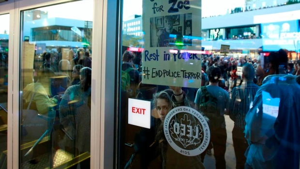 Protests in Sacramento outside Kings arena