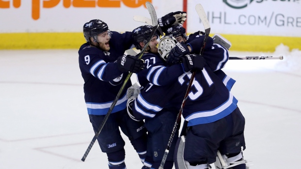 Winnipeg Jets celebrate, The Canadian Press Winnipeg Jets celebrate